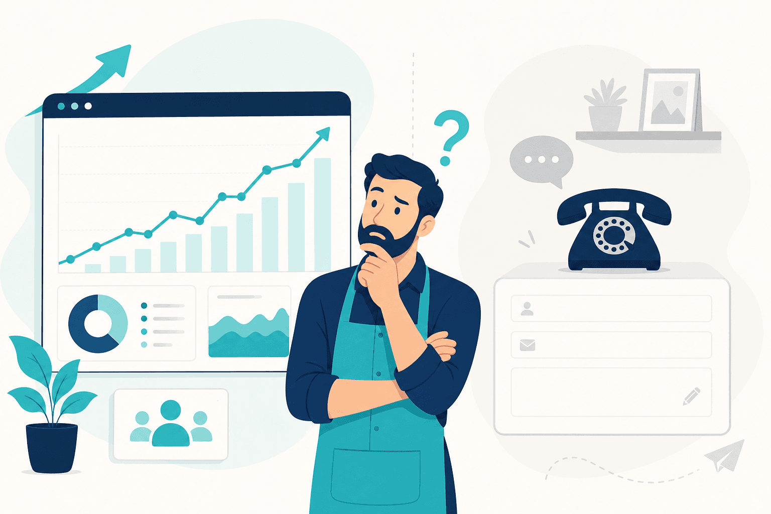Website analytics showing traffic but no customer calls or form submissions
